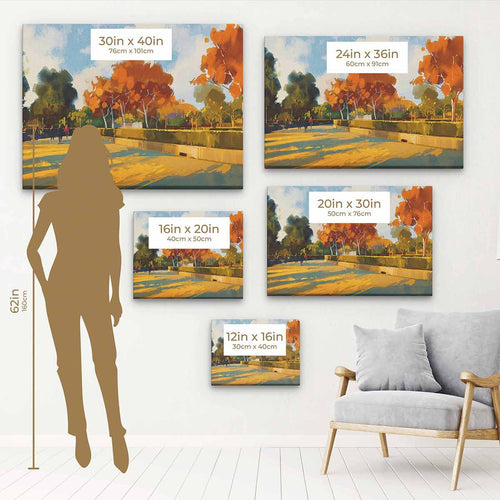 Multi Color Autumn Park Wall Art Canvas 6144