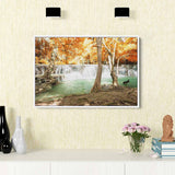 Orange Autumn Waterfall Wall Art Canvas 2100