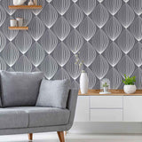 Hot air balloons in a geometric grid, anyone? This sophisticated yet playful peel and stick wallpaper combines whimsy with structure to create a lovely grey and white composition. Use it as a fun spin on the Art Deco aesthetic, or as an element of interest amid simple monochrome furniture and fixtures. Thanks to a PVC-free, latex coated design, this wallpaper has a rich finish to match its stylish composition.
