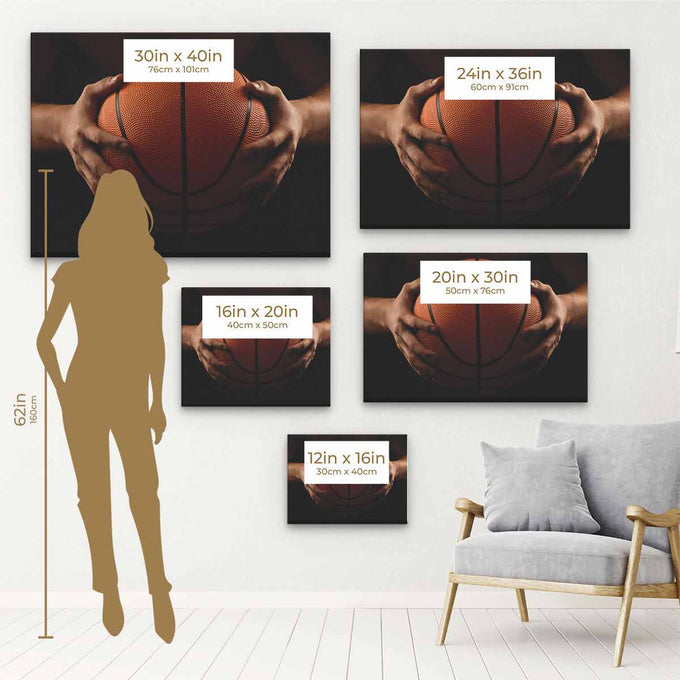Black Basketball Wall Art Canvas 3649