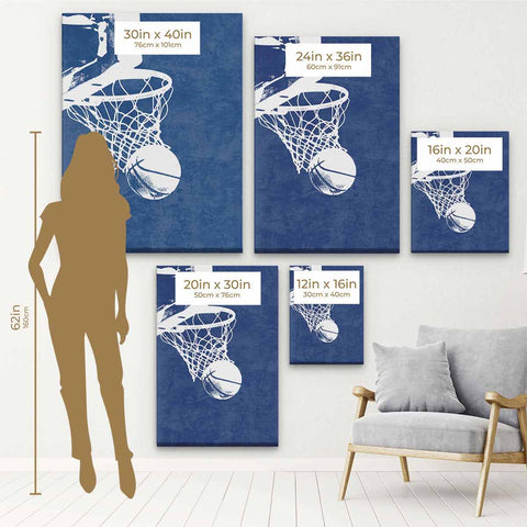 Blue Basketball Wall Art Canvas 5387
