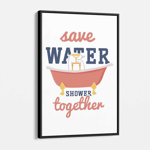 White Bathroom Shower Wall Art Canvas 2582