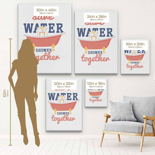 White Bathroom Shower Wall Art Canvas 2582