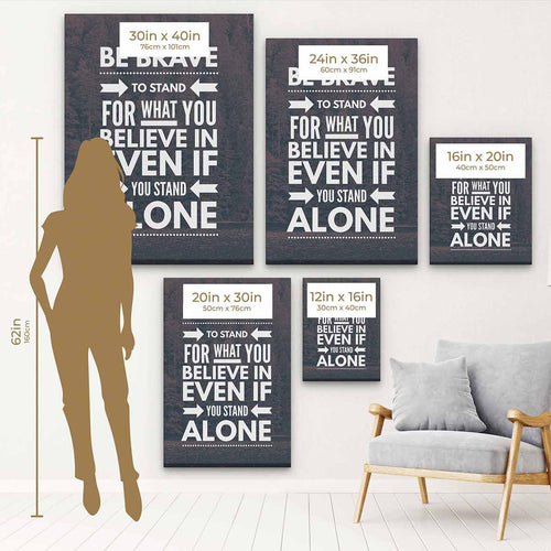 Black Be Brave Wall Art Canvas 9714