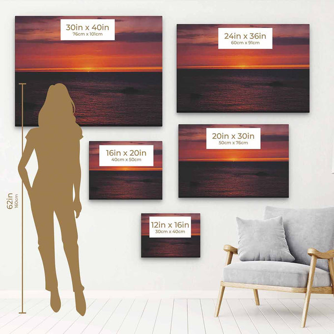 Orange Beach sunset Wall Art Canvas 4458