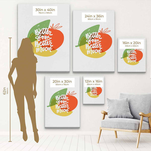 Multi Color Better food Better mood Wall Art Canvas 8296