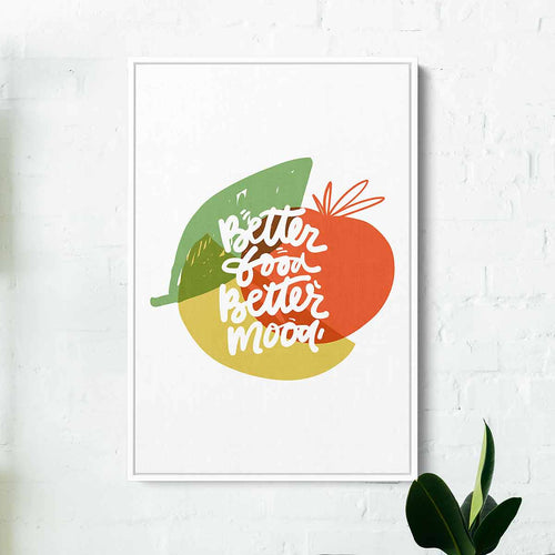 Multi Color Better food Better mood Wall Art Canvas 8296