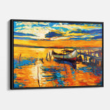 Orange Boat at Sunset Wall Art Canvas 4096