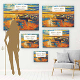 Orange Boat at Sunset Wall Art Canvas 4096