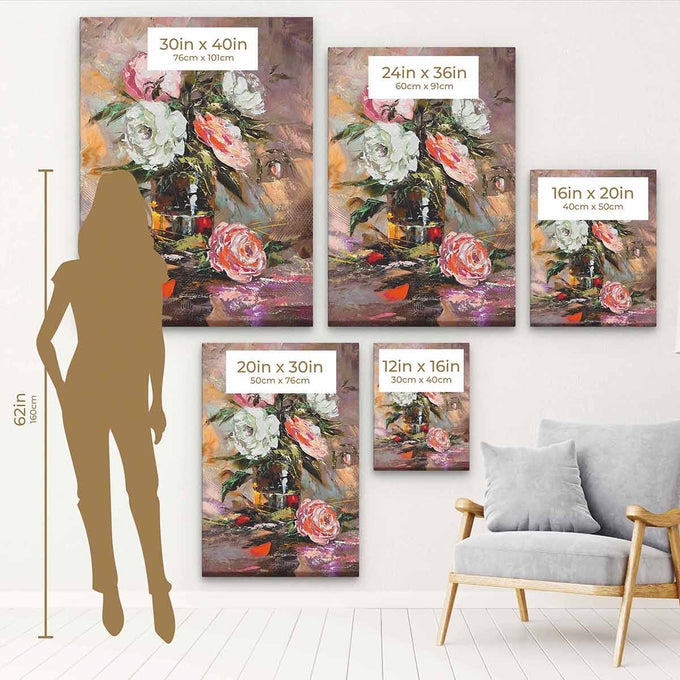 Multi Color Bouquet of Abstract Beauty Wall Art Canvas 4245