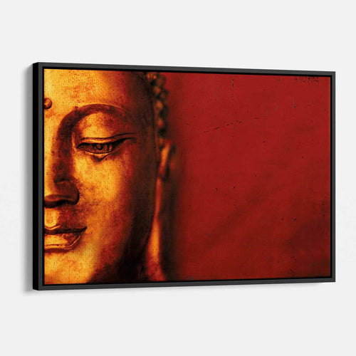 Red Buddha Face Wall Art Canvas 8285
