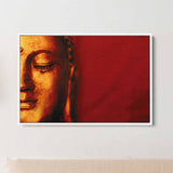 Red Buddha Face Wall Art Canvas 8285