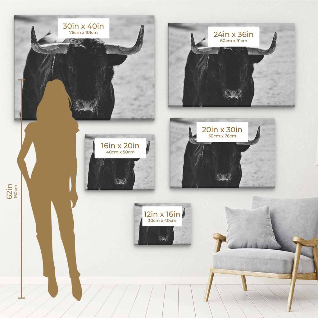 Black Bull Wall Art Canvas 9696 Walls By Me