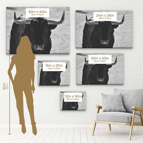 Black Bull Wall Art Canvas 9696