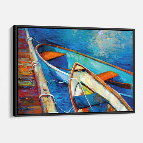 Blue Canoe Wall Art Canvas 0352