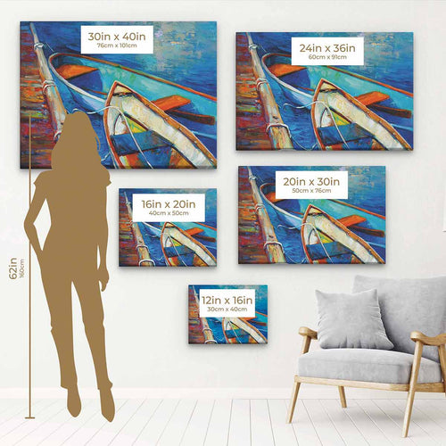 Blue Canoe Wall Art Canvas 0352