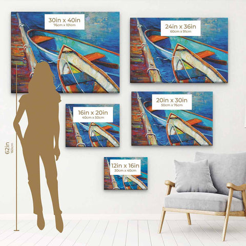 Blue Canoe Wall Art Canvas 0352
