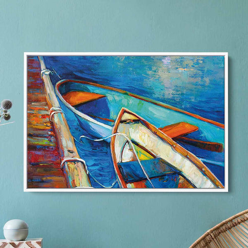 Blue Canoe Wall Art Canvas 0352