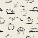 Do you know just how quickly a sleepy cat can liven up your decor? Find out by bringing home this cute cat themed peel and stick wallpaper featuring felines in various states of relaxation. The black cat drawings have a fun, informal graphic style and create a welcoming composition on a taupe background. We bet these kittens will inspire you to take it easy and look like a million bucks while you’re at it!