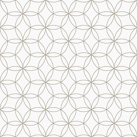 A simple design that celebrates the magic of geometry, this peel and stick wallpaper features a seamless, structured arrangement of intersecting circles. The circles are outlined in black on a white background. Their scale and minimal line weights give this wallpaper a polished sophistication that can easily blend with classic or Art Deco settings, while at the same time remaining perfectly compatible with informal contemporary spaces.