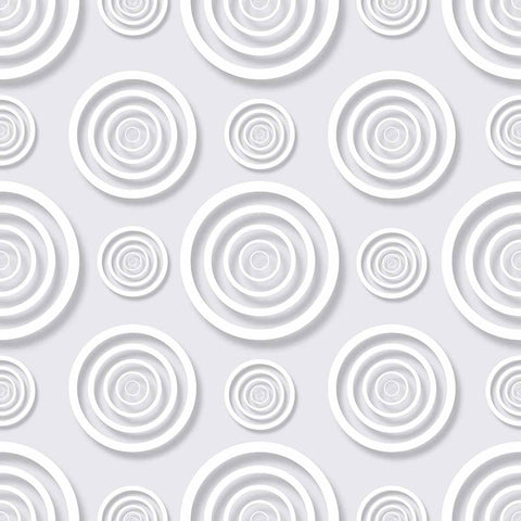 A serene grey wallpaper with a sculptural presence, this seamless pattern of concentric circles and cleverly printed shadows will give your decor a rich, tactile quality. This is just the wall treatment you need when you don’t want to interfere with an existing color palette or design style, but would like to add some depth and interest to the space.