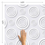 A serene grey wallpaper with a sculptural presence, this seamless pattern of concentric circles and cleverly printed shadows will give your decor a rich, tactile quality. This is just the wall treatment you need when you don’t want to interfere with an existing color palette or design style, but would like to add some depth and interest to the space.