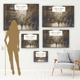 Brown City Street Wall Art Canvas 4956