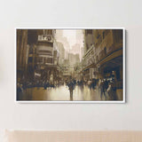 Brown City Street Wall Art Canvas 4956