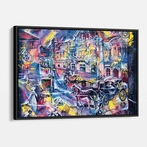 Blue City at Night Wall Art Canvas 2374