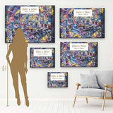 Blue City at Night Wall Art Canvas 2374