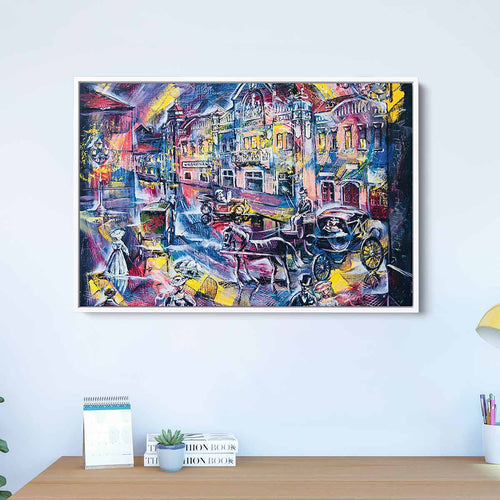 Blue City at Night Wall Art Canvas 2374