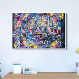 Blue City at Night Wall Art Canvas 2374