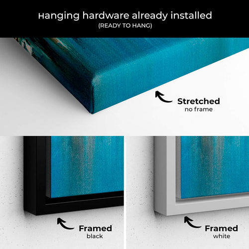 Blue Coastal City at Night Wall Art Canvas 2566