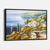 Multi Color Coastal Village Wall Art Canvas 0290
