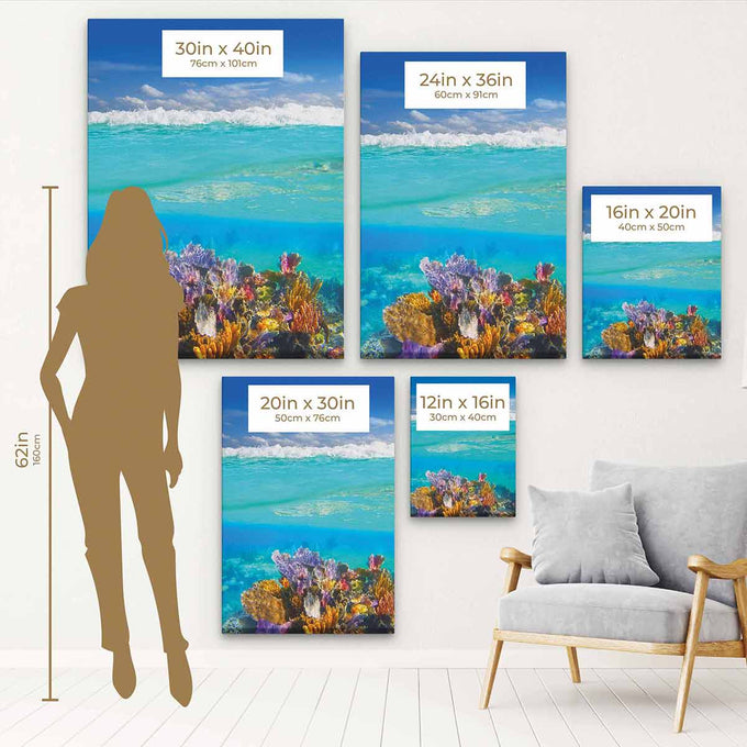 Blue Coral Reef Wall Art Canvas 3121