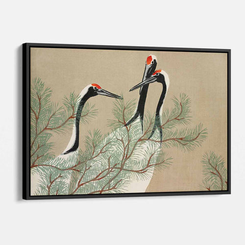 Beige Crane Wall Art Canvas 9894