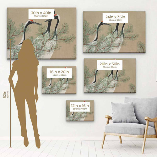 Beige Crane Wall Art Canvas 9894