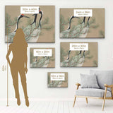 Beige Crane Wall Art Canvas 9894