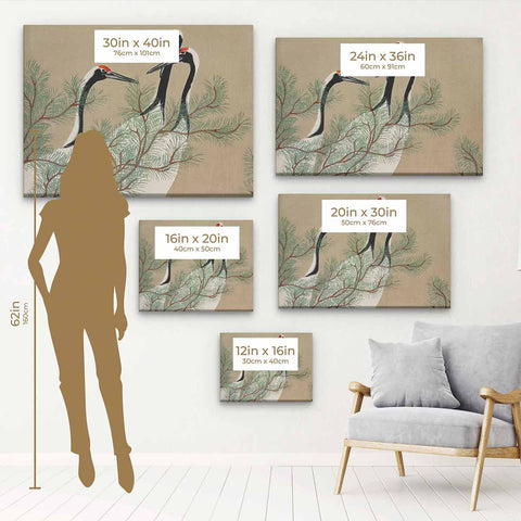 Beige Crane Wall Art Canvas 9894