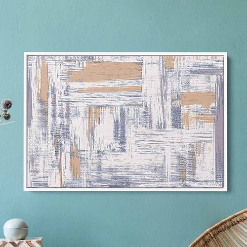 Beige Cross-hatch Wall Art Canvas 2246