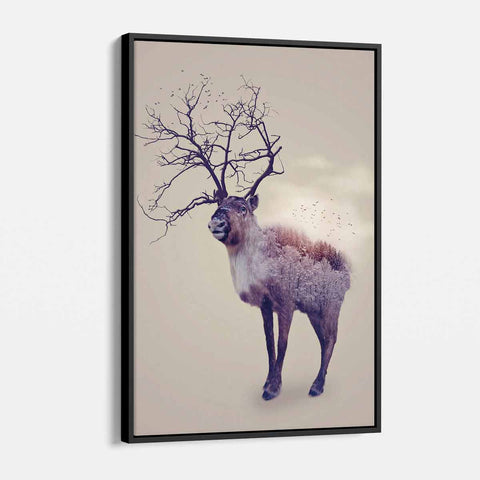 White Deer Wall Art Canvas 8408