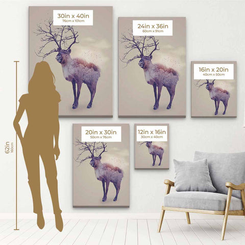 White Deer Wall Art Canvas 8408