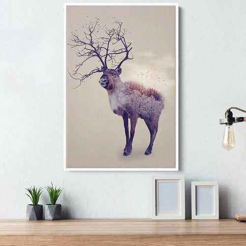 White Deer Wall Art Canvas 8408