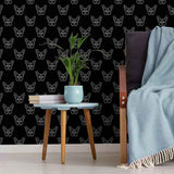 Whether you’re lucky enough to own an English bulldog, or just love swooning over their pictures and videos, this adorable black dog wallpaper will make your day! Feast your eyes on cute dog faces outlined in white on a plain black background. This durable and versatile peel and stick wallpaper allows you to effortlessly flaunt a fun animal theme even in formal settings.
