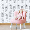 What do you do when your decor feels dull? Call upon your favorite furry friend, of course! This peel and stick dog wallpaper is covered with illustrations of German Shepherds wagging their tails, ready to cheer you and your living space up in an instant. This simple black and white design is versatile, informal, welcoming, and PVC-free.