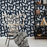 What if you could have fun dog themed walls that are also elegant enough to suit your formal living room? This gorgeous peel and stick wallpaper makes it possible by placing white canine silhouettes on a deep blue background. With its dramatic color palette, rich finish, and exceptionally easy-to-install design, this PVC-free removable wallpaper is a keeper!
