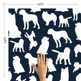 What if you could have fun dog themed walls that are also elegant enough to suit your formal living room? This gorgeous peel and stick wallpaper makes it possible by placing white canine silhouettes on a deep blue background. With its dramatic color palette, rich finish, and exceptionally easy-to-install design, this PVC-free removable wallpaper is a keeper!