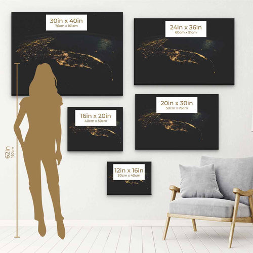 Black EARTH Wall Art Canvas 1046