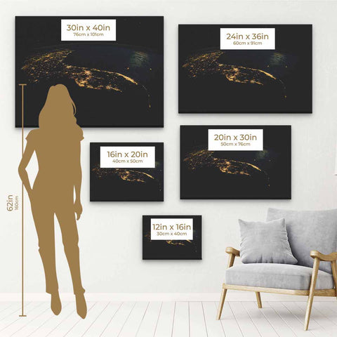 Black EARTH Wall Art Canvas 1046