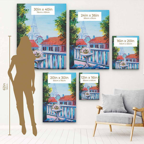 Blue Eiffel Tower Wall Art Canvas 0107